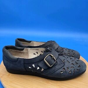 Ros Hommerson Blue‎ Leather Loafer Shoes H12520 Women's 9.5M Comfort